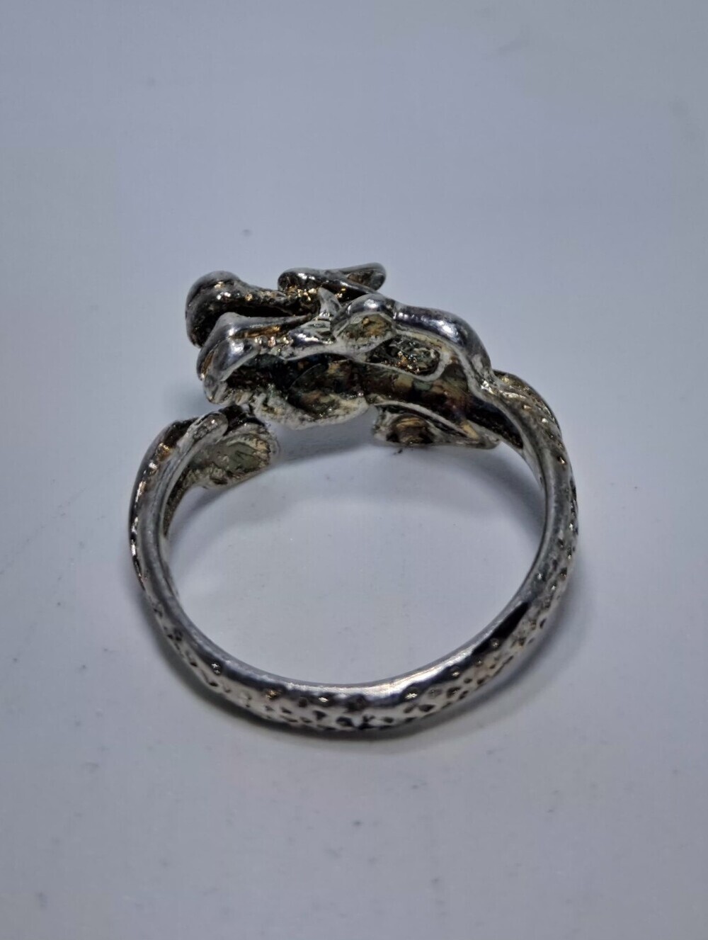 Vintage Sterling Silver 925 3D Dragon Wrap Ring - Adjustable Gothic Punk Style - Picture 4 of 8
